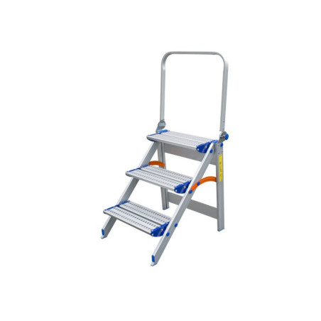 Stołek aluminiowy rozkładany z poręczą Drabex TP 8100P