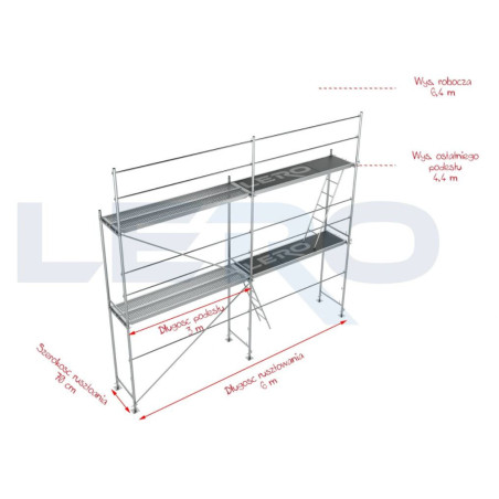 Nowe rusztowanie elewacyjne systemu PLETTAC wys. robocza 6,4m dł. 6m 40,2m2