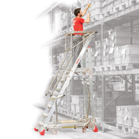 Korzystanie z drabiny magazynowej Faraone MFTS