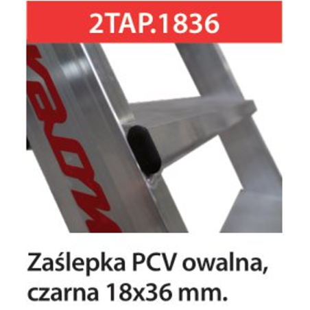 Zaślepka PCV owalna czarna 18mm x 36mm
