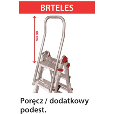 Poręcz dodatkowa z podestem do drabin Faraone