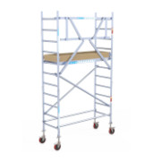 Podest roboczy antypoślizgowy na rusztowaniu