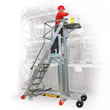 Drabina platforma magazynowa Faraone PIK120 Aluminiowa