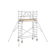 Z belkami: Rusztowania aluminiowe AKSO Comfort 0,90 x 1,90 m z belkami stabilizującymi – wysokość 3,3 m