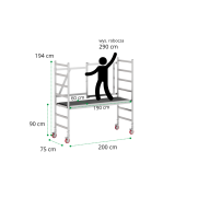 Rusztowanie aluminiowe AKSO Comfort 0,90 x 1,90 m