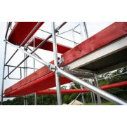 Złożone rusztowanie w systemie PLETTAC wys. 6,4m dł. 15m 96m2